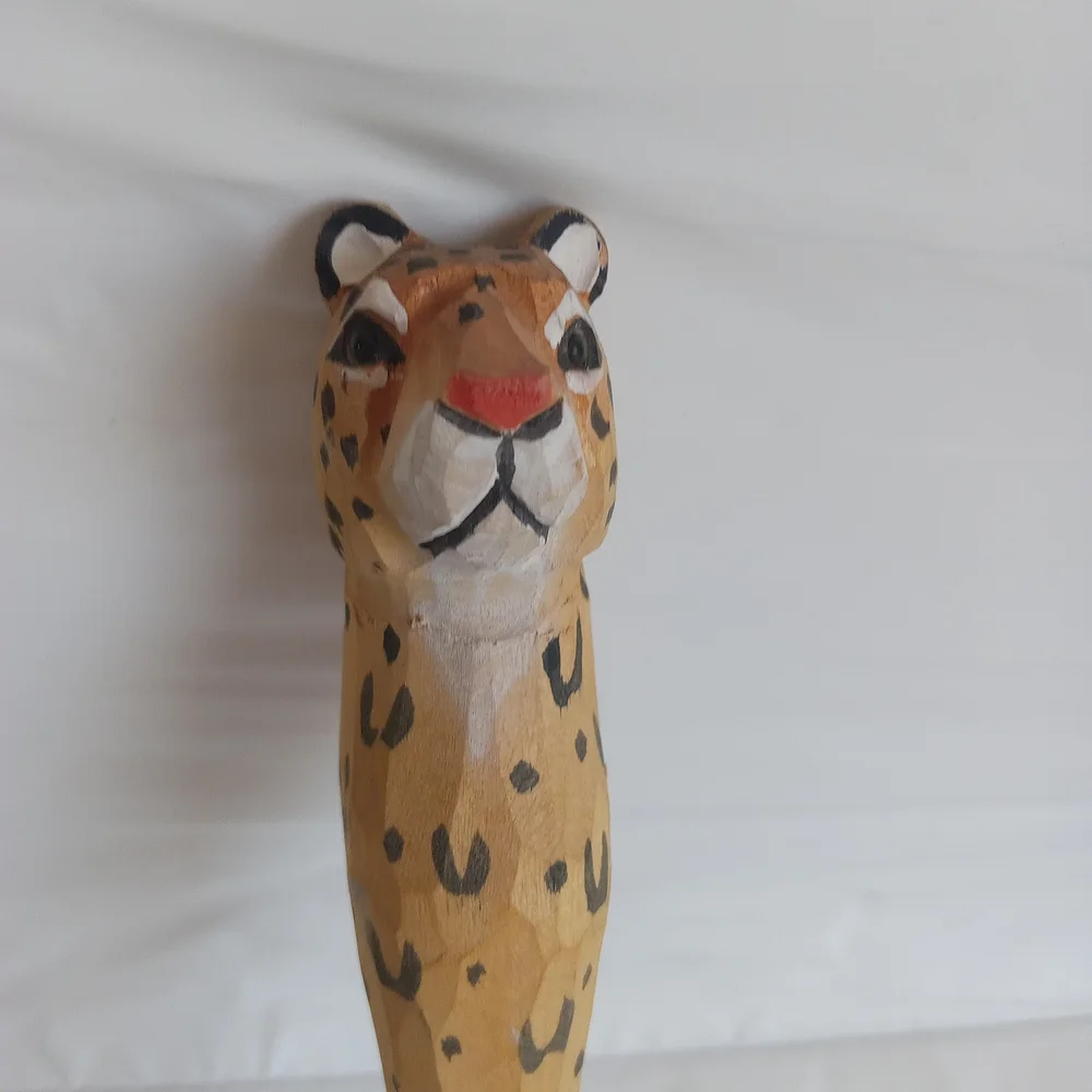 Leopard Print Wooden Walking Cane
